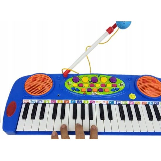 Dětské elektronické klávesy s mikrofonem a nahráváním Music Keyboard modré