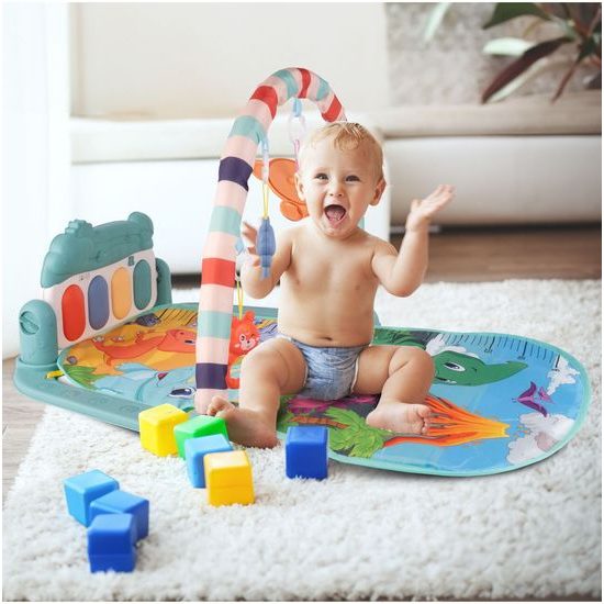 Dětská hrací deka s piankem Pedal Piano - modrá