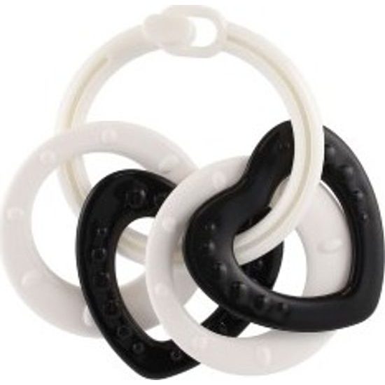 Kroužky se 4 tvary - černobílé 2 druhy v sáčku 0m+