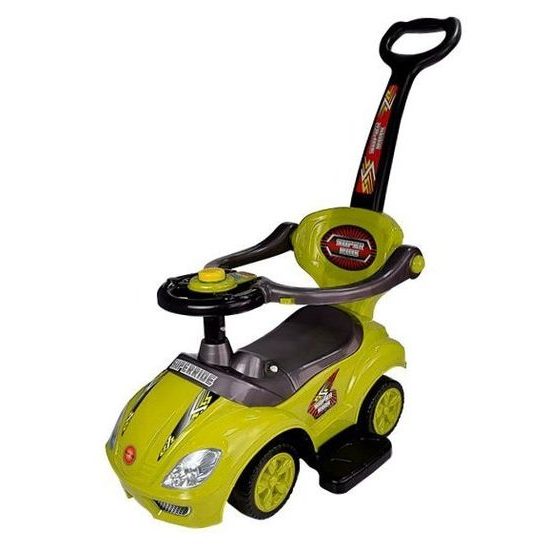 Odrážedlo Mega Car s vodící tyčí 3v1 žluté