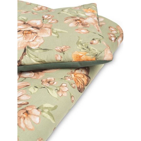 Souprava do postýlky Květiny, zelená