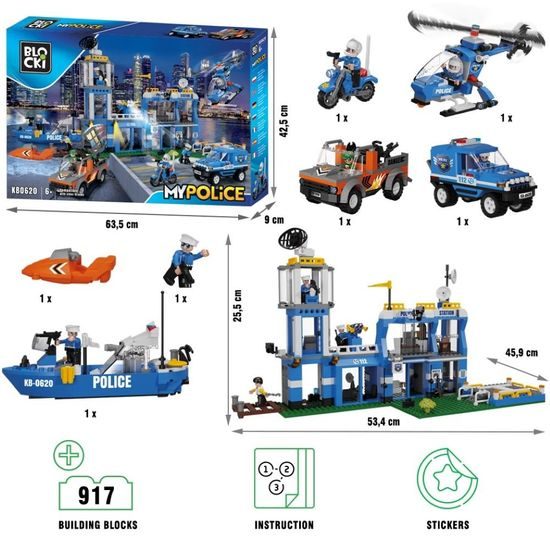 Blocki MyPolice stavebnice velká policejní stanice 917 dílků