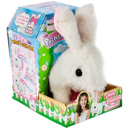 Plyšový králíček na baterie Princess Bunny bílý