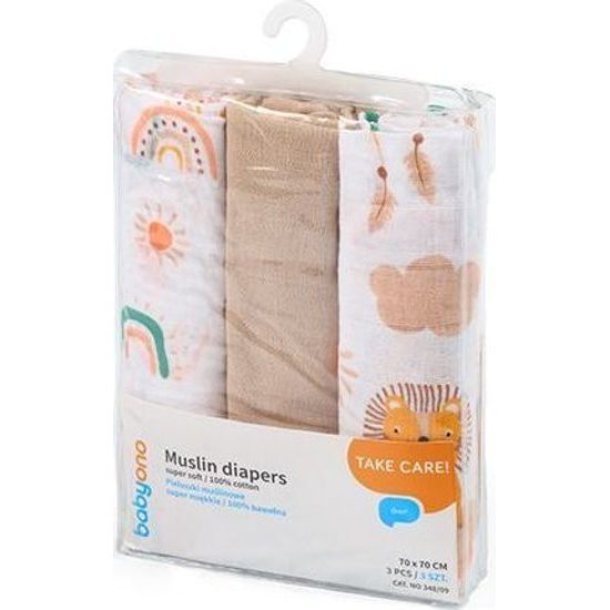 Mušelinové plenky 3ks béžová