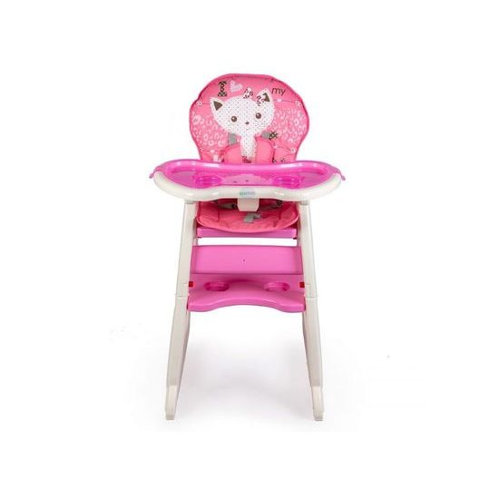 SMONTOVÁNO Ecotoys jídelní židlička 2v1 Kočička růžová
