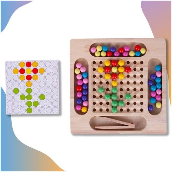 Dřevěná kuličková vkládačka pro děti Rainbow Ball