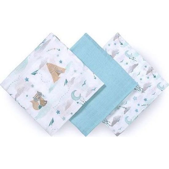 Bambusové pleny 3ks, modrá