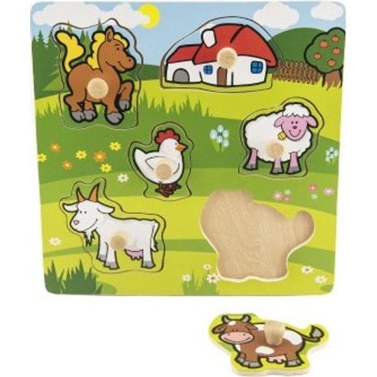 Dřevěná Vkládačka - Moje první zvířátka 6ks