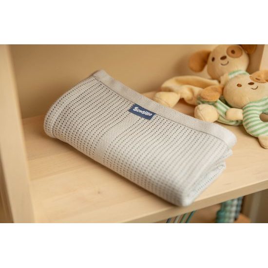 Dětská pletená bavlněná deka Lulu světle šedá