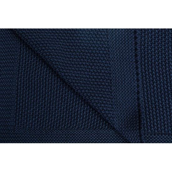 Dětská deka do kočárku pletená 100% bavlna tmavě modrá