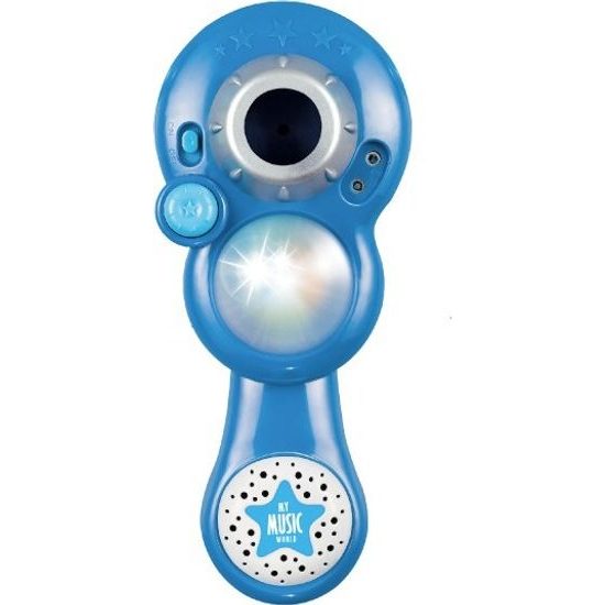 Modrý Mikrofon karaoke na baterie