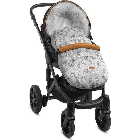 Zimní fusak do kočárku Olaf šedý plameňáci