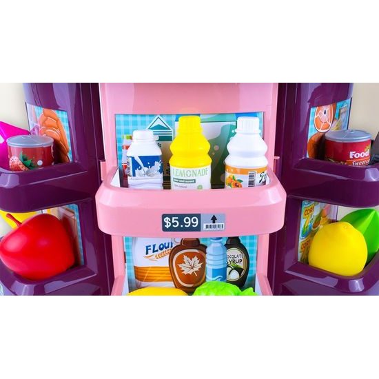 Dětský obchod Supermarket s nákupním košíkem - 44 součástí