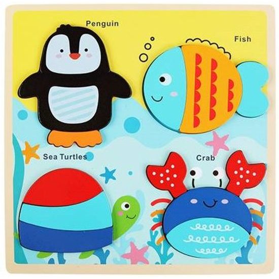 Dřevěná ukládačka s mořskými zvířátky