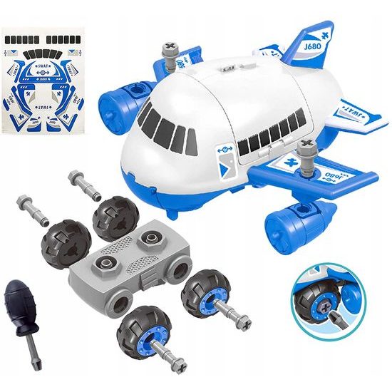 Dětské šroubovací letadlo s autíčky Plane Storage