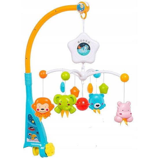 Doris kolotoč nad postýlku s projektorem Space Travel