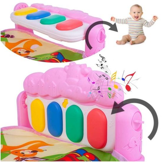 Hrací deka s piankem Sluníčko růžová