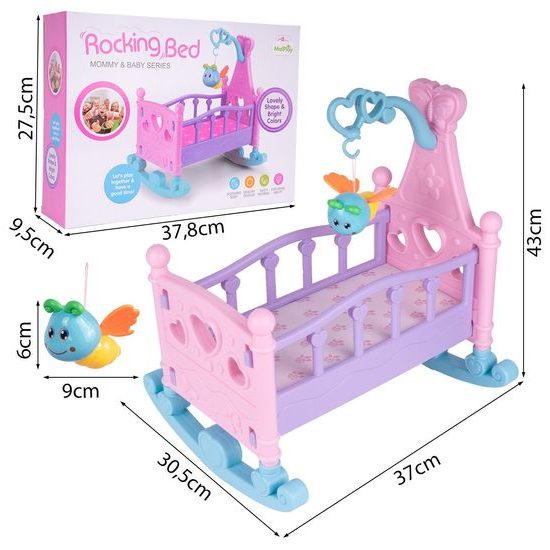 Postýlka pro panenku Rocking Bed s kolotočem