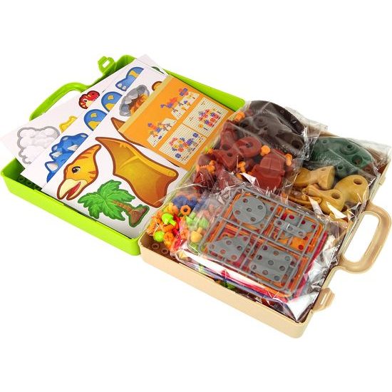 Stavební kostky a dinosauři ke složení