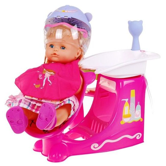 Kadeřnický salón s panenkou 39 cm a příslušenstvím Warm Baby