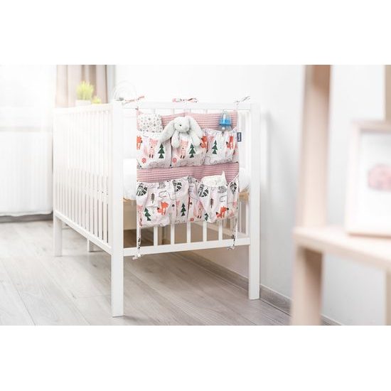 Kapsář na postýlku Wafel lišky růžový