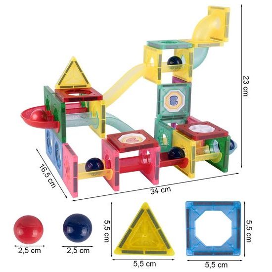 Magnetická stavebnice se skluzavkou Magnet Blocks 78 dílů