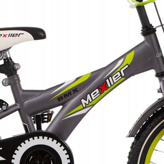 Mexller dětské kolo BMX 16" s vodící tyčí šedé