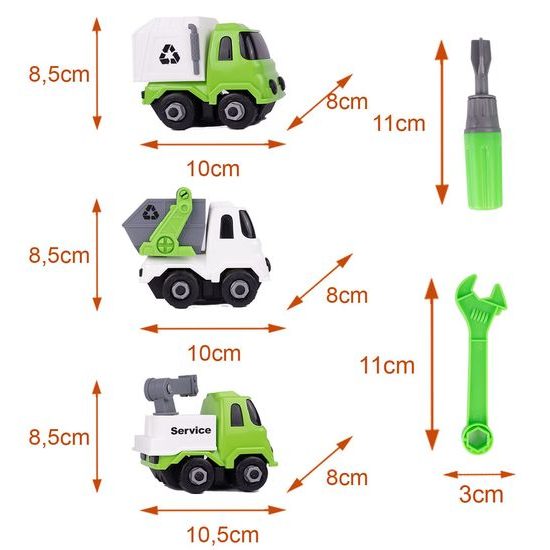 Šroubovací autíčko s kufříkem a 3 autíčky Sanitation Control