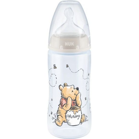 Nuk Láhev Disney indikátor teploty, silikonová savička, 300ml, 0-6m