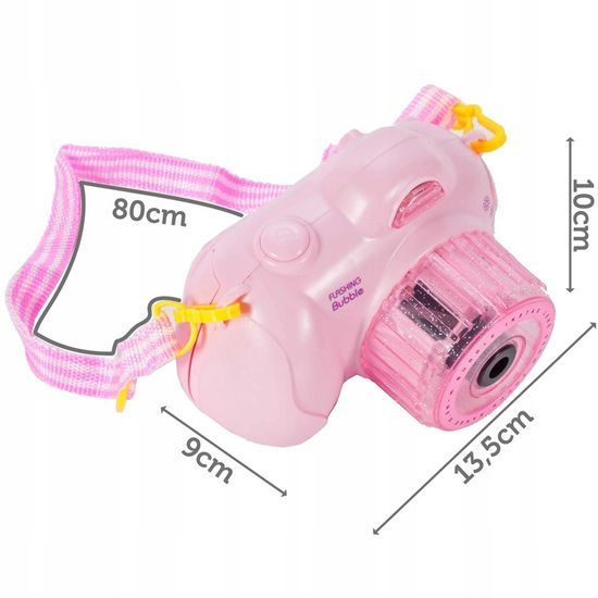 Bublifuk na baterie fotoaparát Flashing Bubble růžový