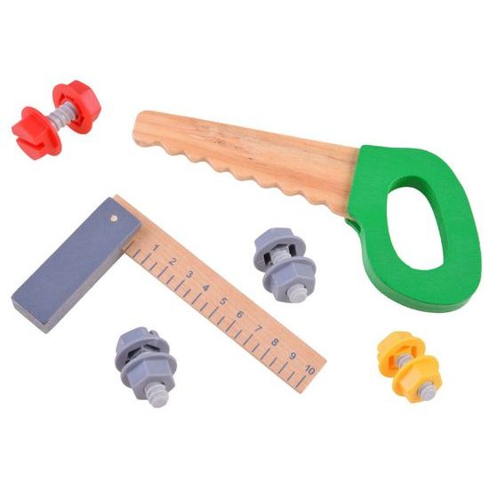 Sada dětského dřevěného nářadí s opaskem Malý opravář 10 součástí