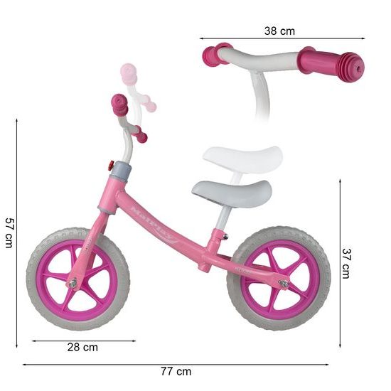 SMONTOVÁNO Dětské odrážedlo Trevis 12" růžové