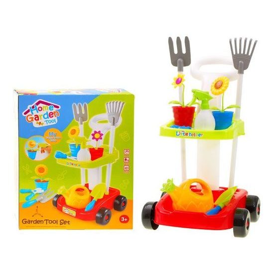 Majlo Toys dětský zahradní vozík s příslušenstvím Little Gardener červený