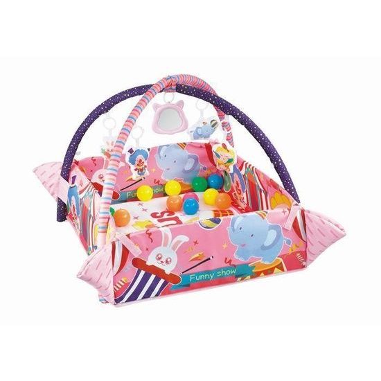 Hrací deka 3v1 se 30 míčky Game Carpet růžová