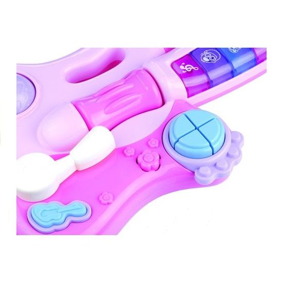 Interaktivní svítící kytara s piankem Haunger růžová