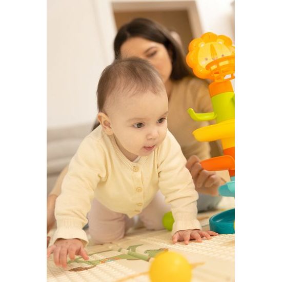 Edukační hračka - basketbalový tobogán se lvem