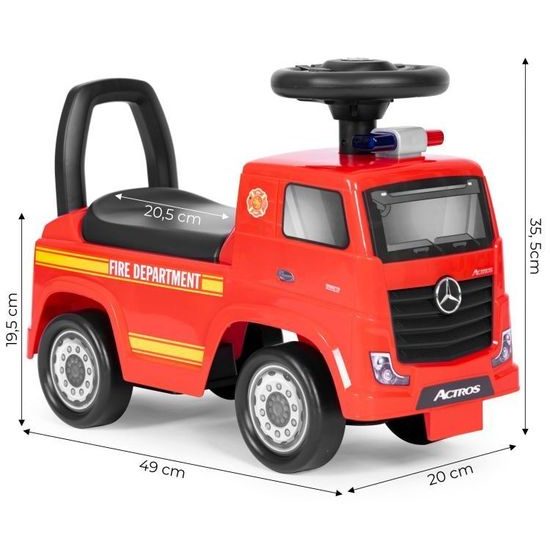 Dětské mini odrážedlo se zvuky Mercedes Actros - červené