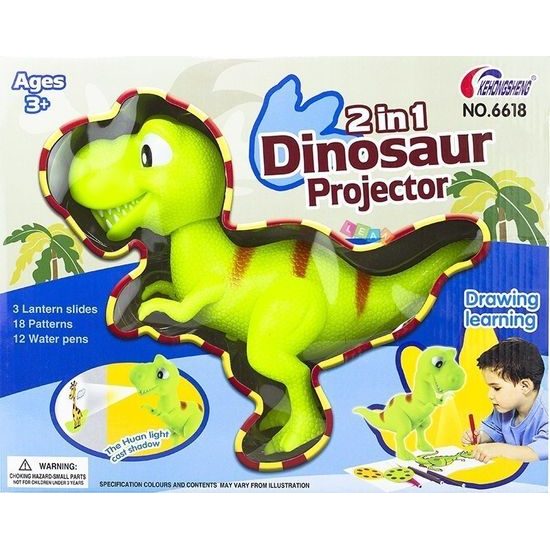 Projektor k malování ve tvaru dinosaura - zelený