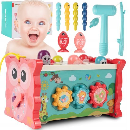 Magická edukační kostka pro děti 8v1 modrá