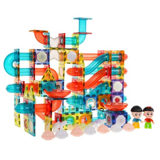 Magnetická svítící stavebnice se skluzavkou Light Magnetic 292 dílů