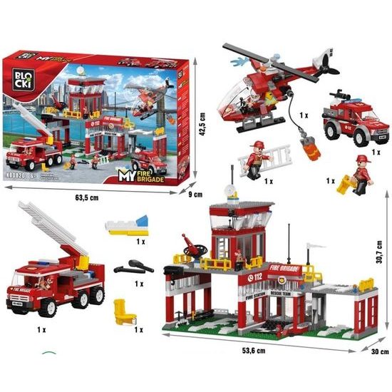 Blocki MyFire stavebnice hasičská stanice 881 dílků