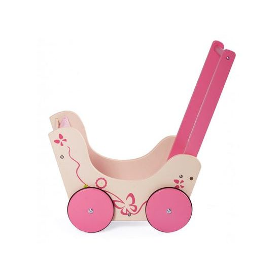 Doris dětské dřevěné chodítko kočárek pro panenky