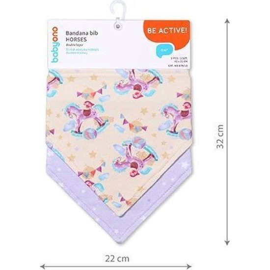 Dětský šátkový bryndáček - houpací koníci 2ks