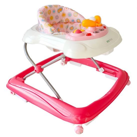 Ecotoys dětské vzdělávací chodítko růžové