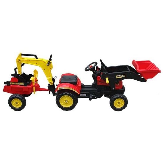 Dětský šlapací traktor Nakladač + bagr s přívěsem