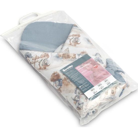 Dětská zavinovačka z mušelínu 75x75 cm Dráček jeans