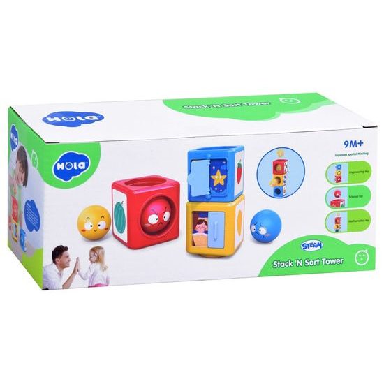 Huile Toys edukační pyramida s otvory Stack Tower