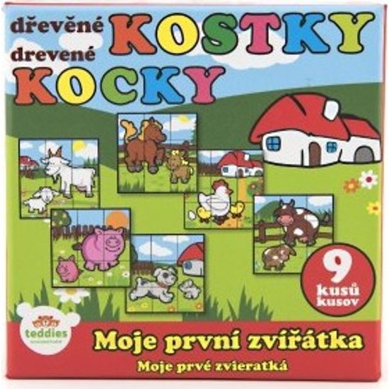 Dřevěné Kostky - Moje první zvířátka 9ks