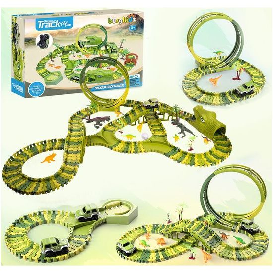 Autodráha s autíčkem na baterie a dinosaury 260 dílků Dino Track