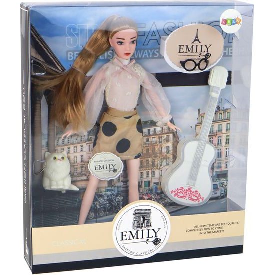 Panenka Emily s kytarou a kočkou
